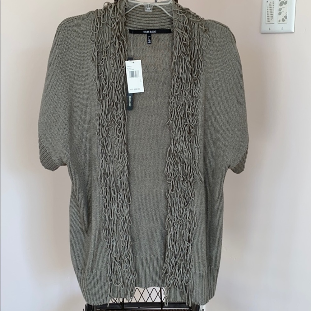 mac & jac open short sleeve knit cardigan